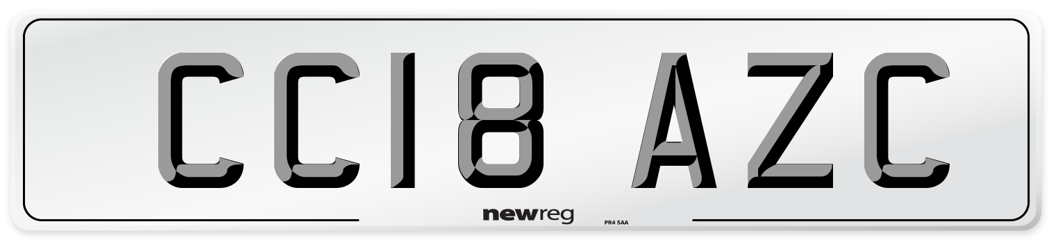 CC18 AZC Number Plate from New Reg